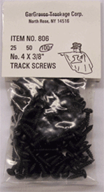 806-1 Gargraves Track Screws, #4 x 3/8" Phillips Pan Head Black