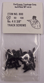 806-25 Gargraves Track Screws, #4 x 3/8" Phillips Pan Head Black