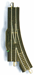 44461 Bachmann HO E-Z Track(R) w/Steel Rail & Black Roadbed Left Hand Remote Turnout