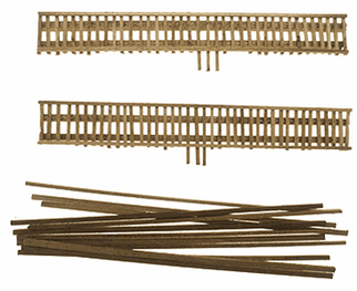 295-TB12 Grand Central Gems inc. N Scale Wood Truss Bridge Parts Deck With Stringers 6" pkg(2)