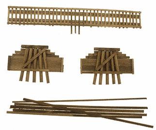 295-TB11 Grand Central Gems inc. N Scale Wood Truss Bridge Parts Deck With Backheads 6"