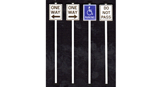 T2068 O Scale Misc Road Signs 8pcs
