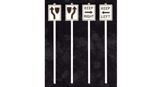 T2067 O Scale Tichy Train Group Keep Left & Right Signs 8pcs