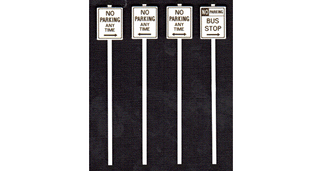 T2066 O Scale Tichy Train Group No Parking Signs 8pcs