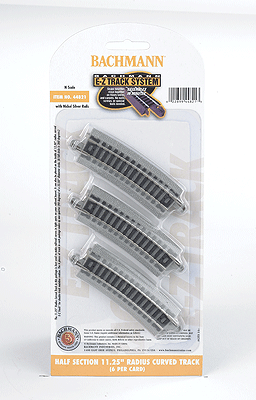 44821 N Scale Bachmann Half Section 11.25" Radius Curved Track(6)