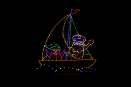 Animated sailing santa light display.
