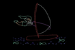 Light display of a windsurfing elf.