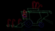 Animated light display of an elf making candy canes.