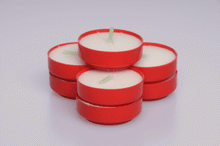 2 hour Plastic Case Votive lights Red Tray of 100