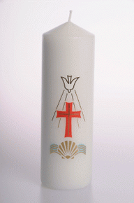 6 x 2 Baptismal Pillar Candle Wrapped Pack of 5