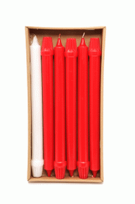 ADVENT CANDLES 12x1 Fluted Red and White