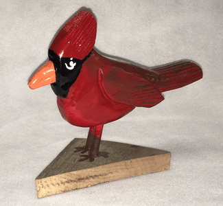 Carved Wooden REDBIRD - CARDINAL by Tim Lewis - WAS $75 - NOW $60