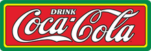 THIS CLASSIC VINTAGE COKE SIGN MEASURES 19" W X 6 1/2" H WITH HOLES FOR EASY MOUNTING