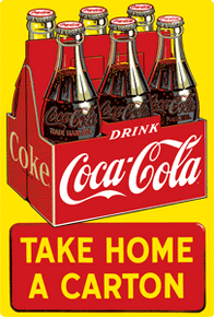THIS SIX PACK COKE SIGN MEASURES 11 1/2" W X 17" H WITH HOLES FOR EASE OF MOUNTING

THIS IS A SPECIAL ORDER SIGN, PLEASE ALLOW 1-2 WEEKS FOR DELIVERY