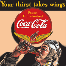 THIS HIGH FLYING VINTAGE COKE SIGN MEASURES 12 1/2" W X 12 1/2" H WITH HOLES FOR EASY HANGING

THIS IS A SPECIAL ORDER SIGN, PLEASE ALLOW 1-2 WEEKS FOR DELVIERY