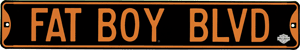 THIS EMBOSSED HEAVY GAGUE STEEL HARLEY STREET SIGN
MEASURES 36" X 6" WITH HOLES FOR EASY MOUNTING
WITH THE HARLEY CUSTOM ORANGE AND BLACK COLORS