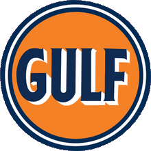 This Round Embossed Gulf Tin Sign measures 14" Diameter,  DOMED with holes for easy mounting