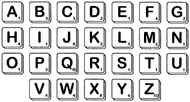 SA019 Letter Tiles, Small Alphabet