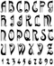 SA040 Aeolian Black Upper Alphabet with Numbers