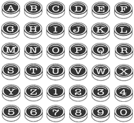 SA053 Typewriter Keys Alphabet with Numbers