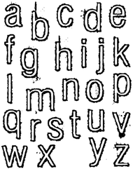 SA060 Outline Grunge Lower Alphabet