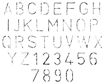 SA078 Faint Mark Alphabet with Numbers