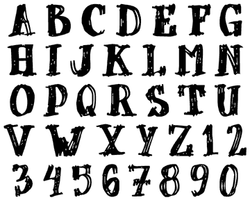 SA080 Marker Scratch Alphabet with Numbers