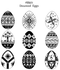 SS031 Decorated Eggs, Set of 9
