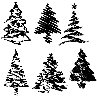 SS045 Christmas Trees, Set of 6