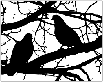 S501 Birds on a Branch Silhouette