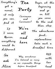 S605 Alice in Wonderland Quotes, Lewis Carroll Handwriting