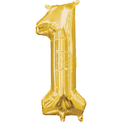 16" Mini Gold # 1 Balloon Air Fill Only #33077