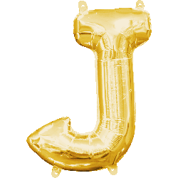 16" Mini Gold Letter J Balloon Self Sealing #33031