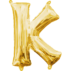 16" Mini Gold Letter K Balloon Self Sealing #33033