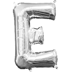 16" Mini Silver Letter E Balloon Self Sealing #33019