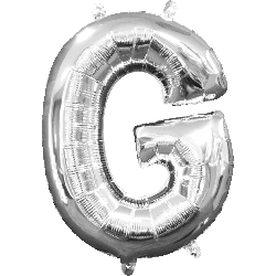 16" Mini Silver Letter G Balloon Self Sealing #33023