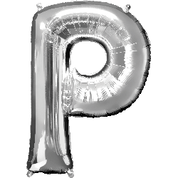16" Mini Silver Letter P Balloon Self Sealing #33042