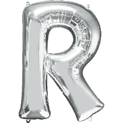 16" Mini Silver Letter R Balloon Self Sealing #33046