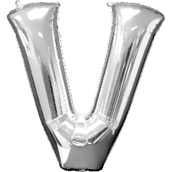 16" Mini Silver Letter V Balloon Self Sealing #33054
