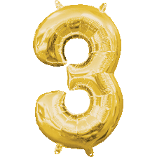 large gold number balloons