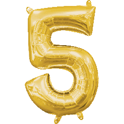 gold number 5 balloon