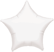 4" White Star Foil Air Fill Only Balloon (5 PACK) #34015-04