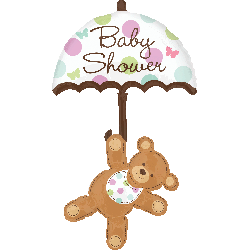 49" Baby Shower Balloon Umbrella & Bear #20711