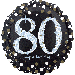 80th Birthday Balloons Sparkling #33742