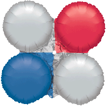 Magic Arch Balloons Red- Blue- Silver Large 29" #04796