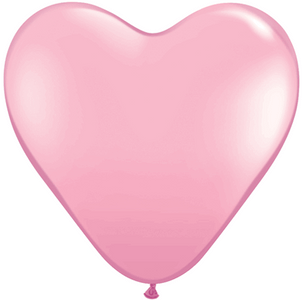 6" Qualatex Pink Heart Balloons 100 Bag #43642-6