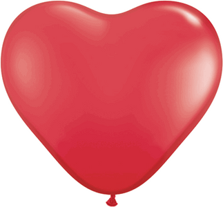 6" Qualatex Red Heart Shape Latex Balloons 100ct #43645