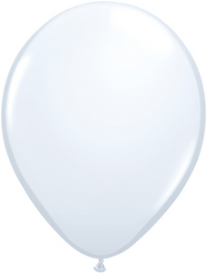 11" Qualatex White Helium Latex Balloons 100 Bag #43802