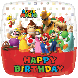 Super Mario Brothers Happy Birthday Balloon 18"