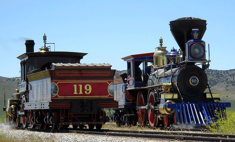 Union Pacific 119 and Central Pacific 60 4-4-0 Steam Locomotive Replicas